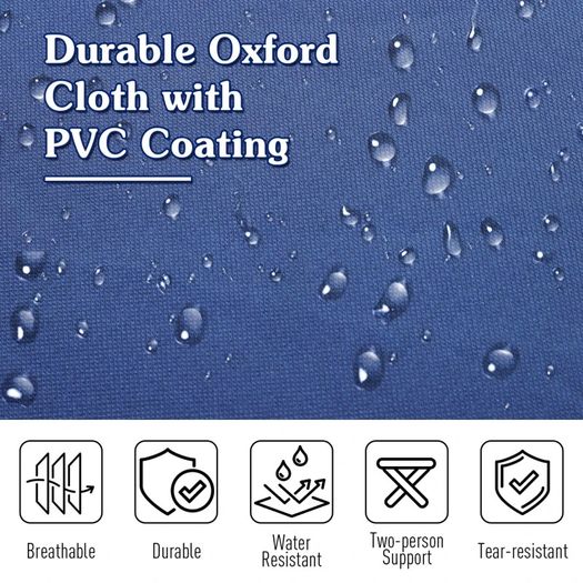 Oxford Cloth Folding Single Camping Bed Lounger Blue (FREE SHIPPING)