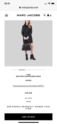 Marc Jacobs Editor black shoulder bag retails 550