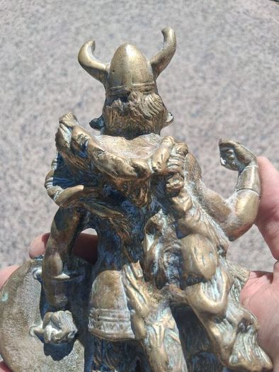 3 x Mid Century 10 inch Solid Brass Viking Warriors(6.9 kgs)