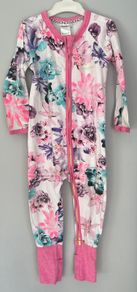 Bonds girls floral zip wondersuit size 12-18 months very good condition