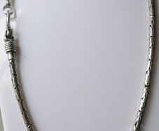 Vintage heavy 925 Sterling Silver 5mm round Byzantine Chain Necklace length 20" - 39g