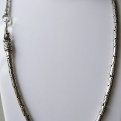 Vintage heavy 925 Sterling Silver 5mm round Byzantine Chain Necklace length 20" - 39g