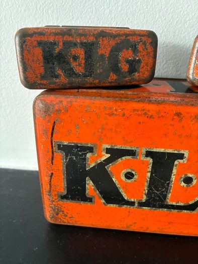 3 x Vintage KLG Spark Plug Tins