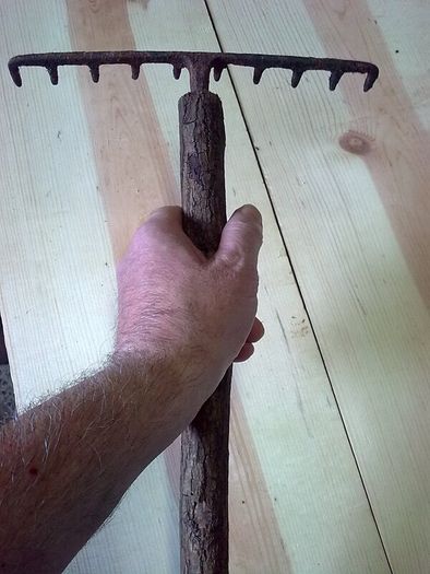 Old Irish blacksmith made thatcher's rake
