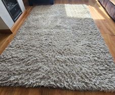 Grey shaggy rug large size 230cm x 160cm