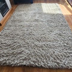 Grey shaggy rug large size 230cm x 160cm