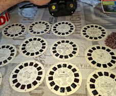 1940s Vintage Sawyer's View-Master Stereoscope Viewer with Reels, Black Bakelite Stereoscope