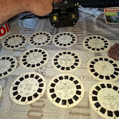 1940s Vintage Sawyer's View-Master Stereoscope Viewer with Reels, Black Bakelite Stereoscope