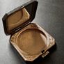 Vintage Floral Powder Compact  Silver-Tone Metal Image 5