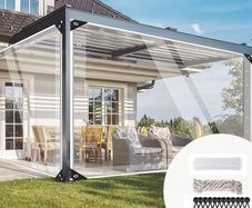 Transparent Tarpaulin, 420 g/m Pvc Clear Tarpaulin Waterproof Heavy Duty Clear PvcTarp With Eyelets Gazebo Side Panels Tear With Cable Ties, Elastic Ropes, Ties1x2m