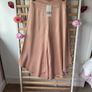 wide leg Bnwt Zara wide leg blush shade satin look medium culotte Image 2