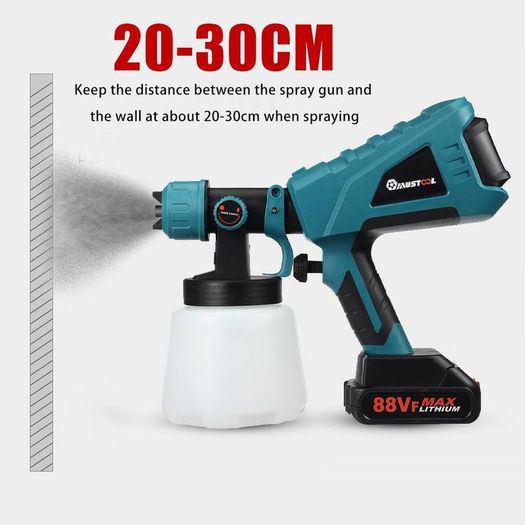 88VF 1500W 1000ML Cordless Electric Spray Gun with 3Nozzle Flow Control Airbrush High Power Paint Sprayer For Makita 18V Battery