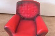 Vintage Sindy Doll Red Armchair Miniature Dollhouse Furniture Chair