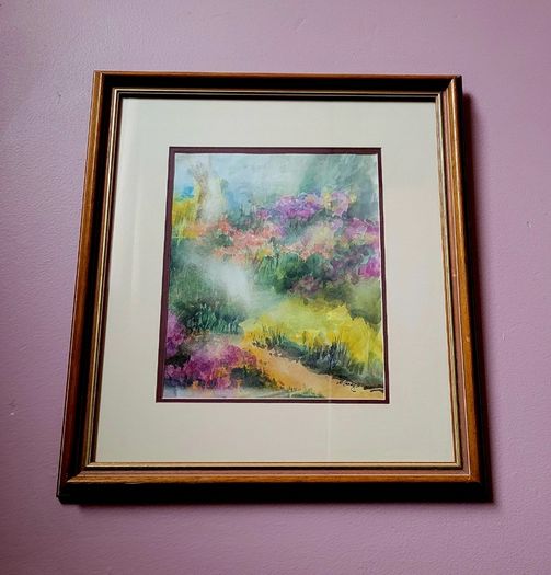 Vintage abstract floral watercolour