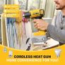 Cordless Heat Gun for Dewalt 20V Battery, Dual Temperature Settings 300 C and 550 C Fast Heating Hot Air Gun with 3 Nozzles for Shrink Tubing, Vinyl Wrap, Crafting, Electronics (No Battery) Image 7