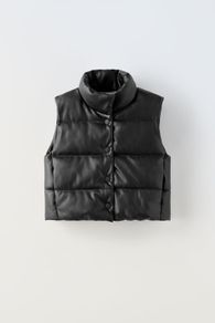 Zara Black Leather Puffer (M)