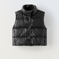Zara Black Leather Puffer (M)