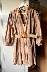 Zara linen mix  dress uk 10-12