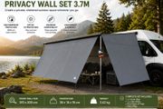 Campervan &amp; Caravan Awning Privacy Wall Set 370 x 200 cm