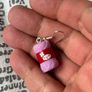 Brand New Pink Wool Earrings Image 2