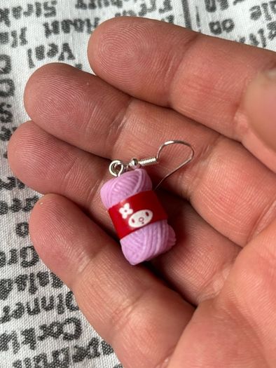 Brand New Pink Wool Earrings