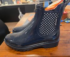 Women's Lady Harriett II Ankle Wellies | Navy polka dots