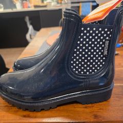 Women's Lady Harriett II Ankle Wellies | Navy polka dots