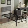 3ft Single Bed Frame with Upholstered Headboard and Footboard, 36cm High Image 2