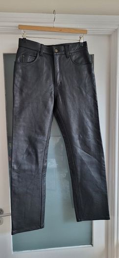 Challenge Leather Team Ladies Motorcycle trousers (black leather jeans style) - Sz 32 (Fit 12UK) - Rrp 189 (New)