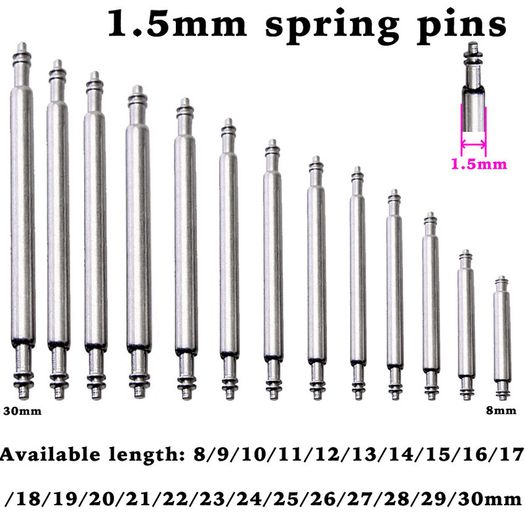 Stainless Steel Watch Spring Bars 8mm to 30mm 4 or 10 pcs