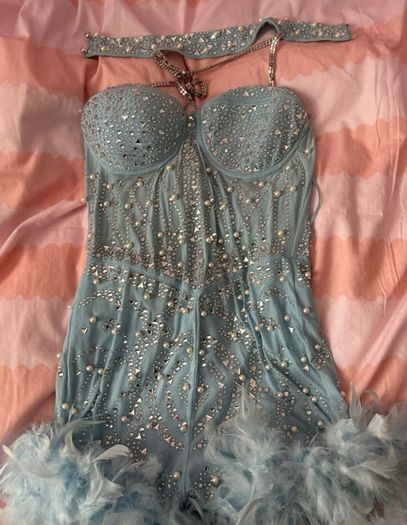 Baby Blue detailed dress