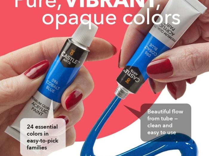 24 x 12ml Acrylic Paint Set | Value Beginner Set for Starters or Adult Artists | Premium Quality Intense Colours | Smooth to Use on Range of Surfaces | in Neat Presentation Box (FREE POSTAGE)
