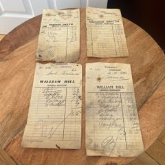 Rare 1960s receipts .George Smyth / William Hill . Castleblayney co Monaghan