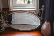 Extremely heavy brass and copper antique mirror