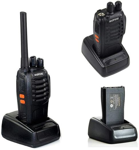 2PCS Walkie Talkie USB power Rechargeable Walkie Talkies Long Range Two-Way Radio Walky Talky with Earpieces 16CH Handheld Transceiver with LED Light for Field Survival Biking Hiking