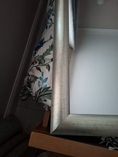 Large Silver coloured framed mirror