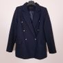 Lipsy Navy Blue Textured Boucle Double-Breasted Tailored Blazer Jacket 10UK/38EU Image 2