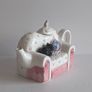 Mid century Cat On Sofa Ceramic Teapot Image 2