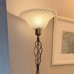 Tall brass lamp