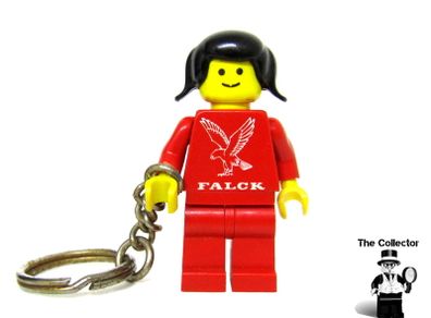 Lego Vintage Retro Lego Falck Female Key chain This Is A Rare Version With The Key Chain Around The Right Wrist As With All Very Early Lego keychains RARE AND HARD TO FIND