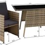 _Folding Polyrattan Set for 2 People 2 Chairs and 1 Table with Glass Top Image 3