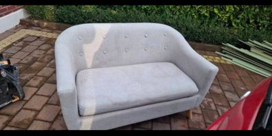 Modern Light Grey Scandinavian Style 2-Seater Sofa: Excellent Condition