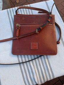 Dooney & Bourke Small Leather Crossbody Bag - Brown (20x20 cm) - Excellent Condition