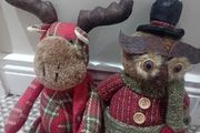 2 x carraig donn christmas ornaments owl and reindeer
