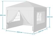 Waterproof 3x3m Gazebo White with 4 side walls
