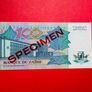 Zaire. 100 Zaire  1988  ( Specimen )  D0000000A  PICK 33AS  ( Uncirculated) Image 2
