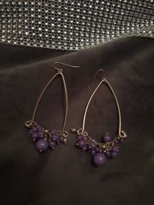 purple drop earrings