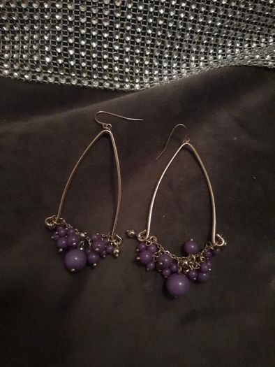 purple drop earrings