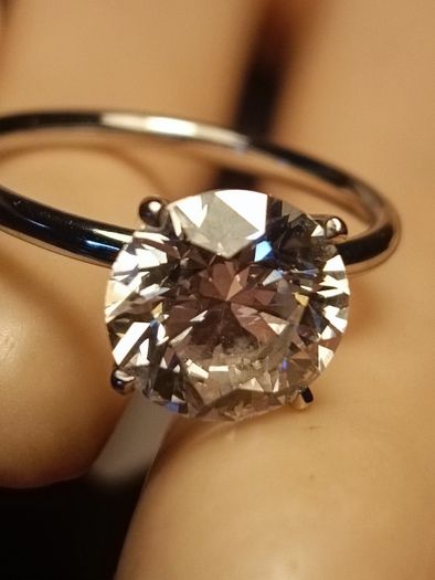 18ct White Gold 3 ct Lab Diamond Solitaire Ring