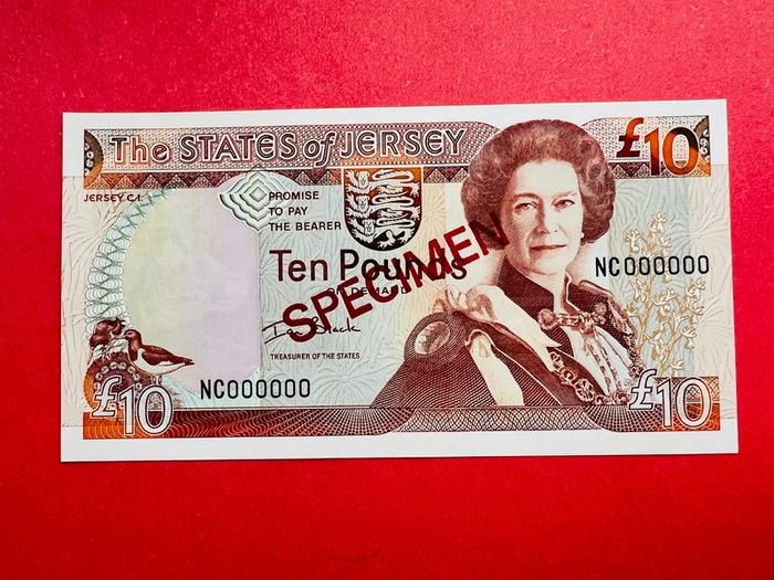 Jersey  10  Pound   2000. SPECIMEN  .  RARE. ( Uncirculated )